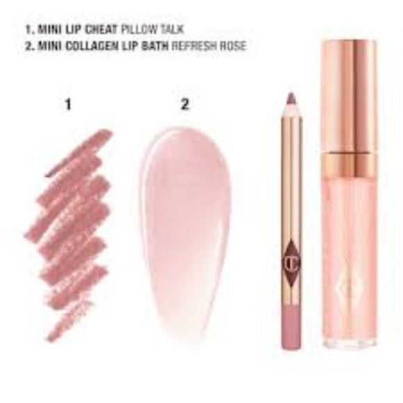 Chatlotte Tilbury Mini Glossy Pink Lip Gloss + Lip Liner Set - Picture 2 of 2